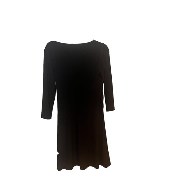 Chaps Black Midi Wrap Dress - Picture 3 of 6